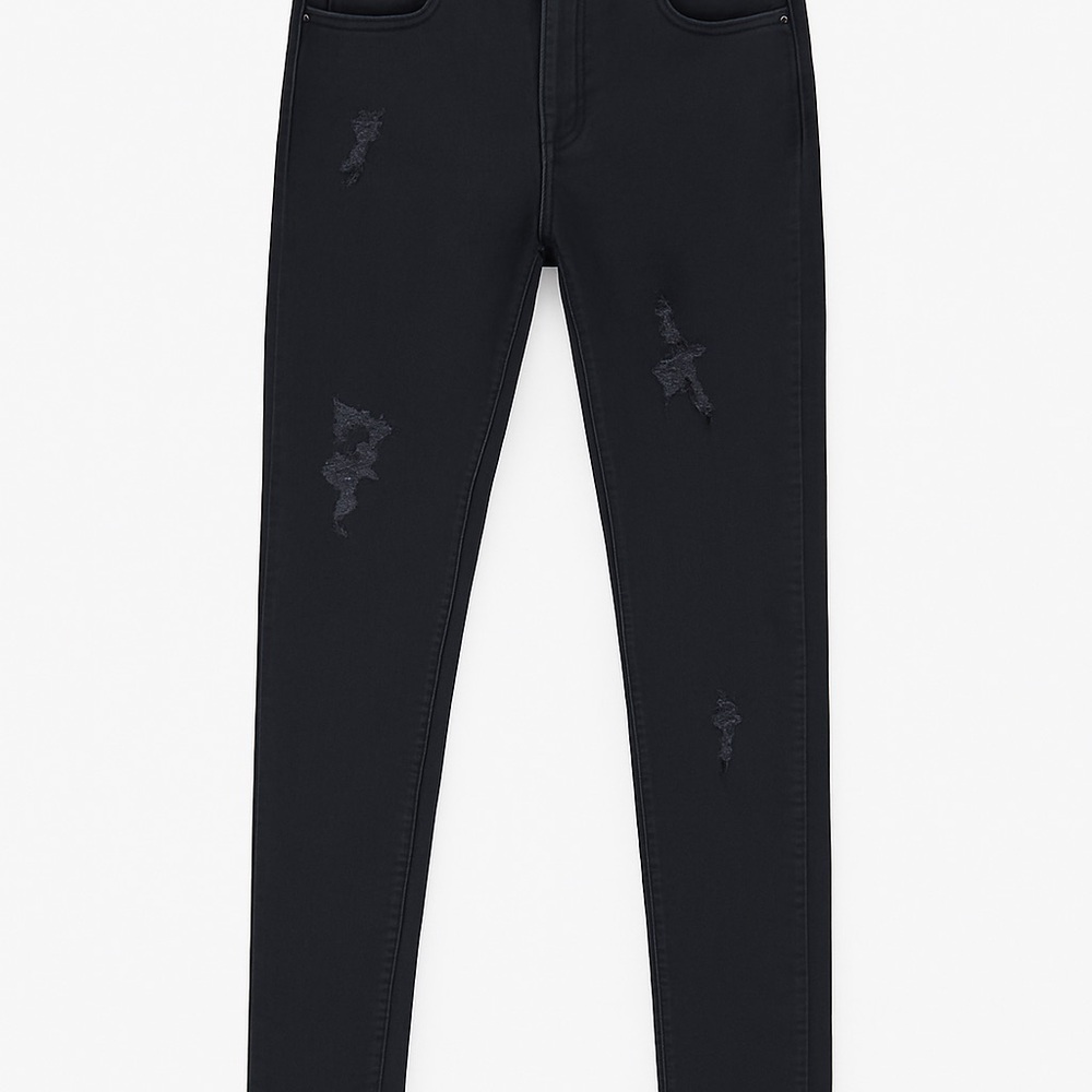 YMI Black Skinny Jeans with Distressed Detailing
